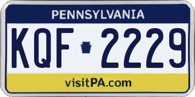 PA license plate KQF2229