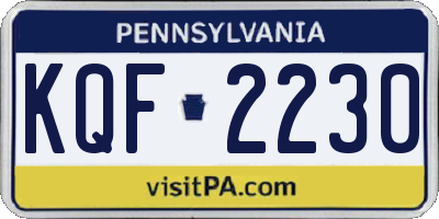 PA license plate KQF2230