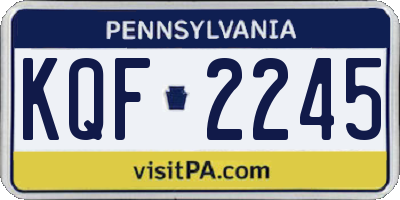 PA license plate KQF2245