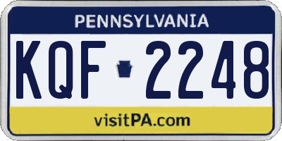 PA license plate KQF2248