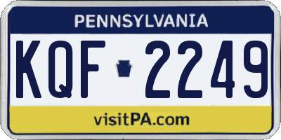 PA license plate KQF2249