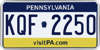 PA license plate KQF2250