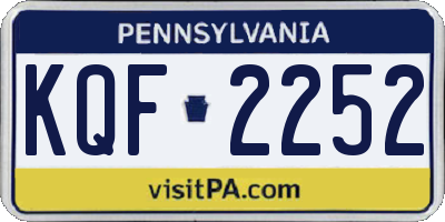 PA license plate KQF2252