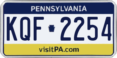 PA license plate KQF2254