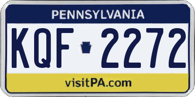 PA license plate KQF2272