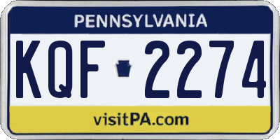 PA license plate KQF2274