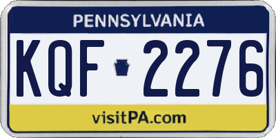 PA license plate KQF2276