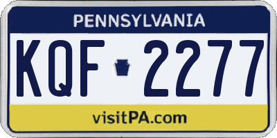 PA license plate KQF2277