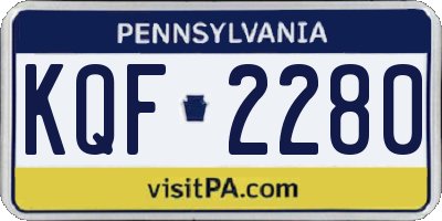 PA license plate KQF2280