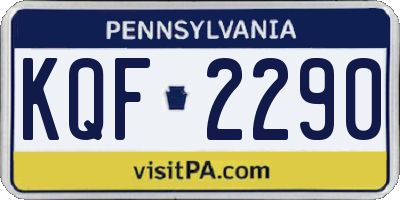 PA license plate KQF2290
