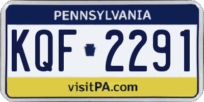 PA license plate KQF2291