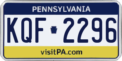 PA license plate KQF2296