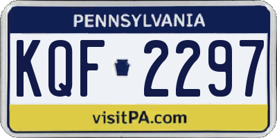 PA license plate KQF2297