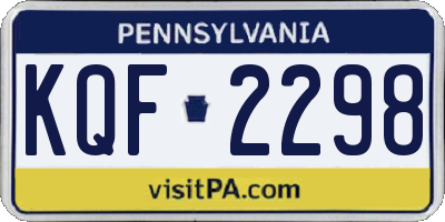 PA license plate KQF2298