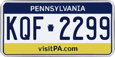 PA license plate KQF2299