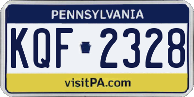 PA license plate KQF2328