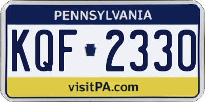 PA license plate KQF2330