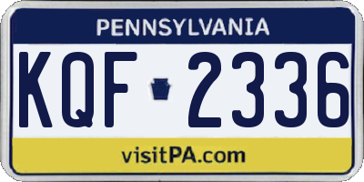 PA license plate KQF2336