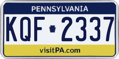 PA license plate KQF2337