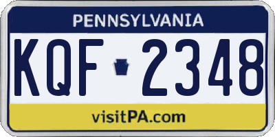 PA license plate KQF2348