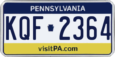 PA license plate KQF2364