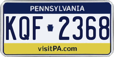 PA license plate KQF2368