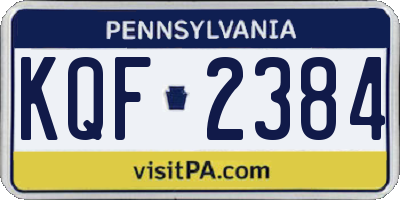 PA license plate KQF2384