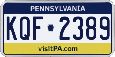 PA license plate KQF2389