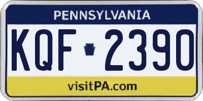 PA license plate KQF2390