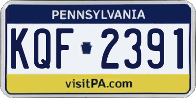 PA license plate KQF2391