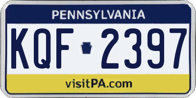 PA license plate KQF2397