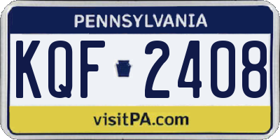 PA license plate KQF2408