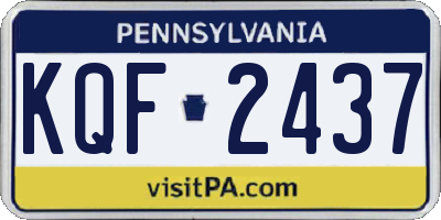 PA license plate KQF2437