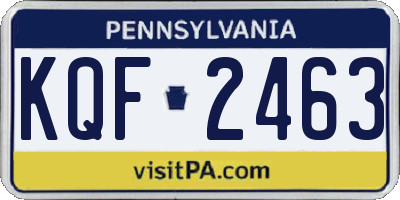 PA license plate KQF2463