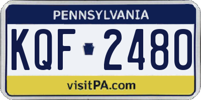 PA license plate KQF2480