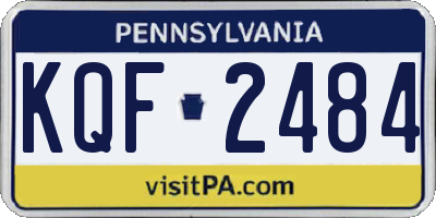 PA license plate KQF2484