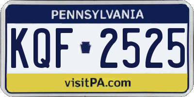 PA license plate KQF2525