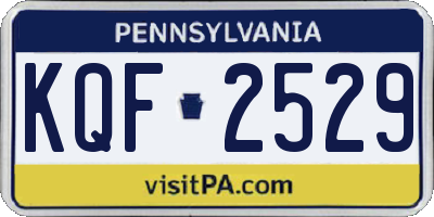 PA license plate KQF2529