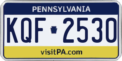 PA license plate KQF2530