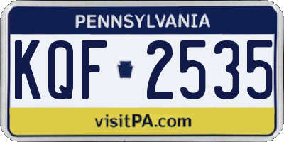 PA license plate KQF2535
