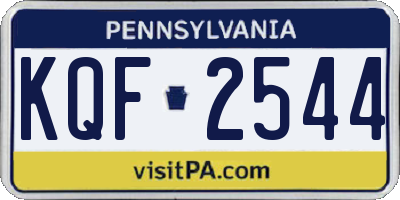 PA license plate KQF2544