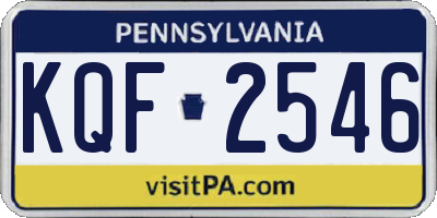 PA license plate KQF2546