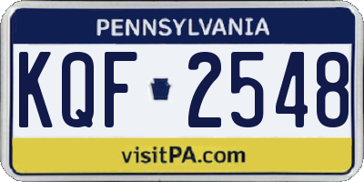PA license plate KQF2548