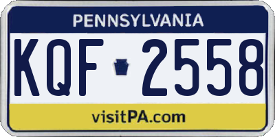 PA license plate KQF2558