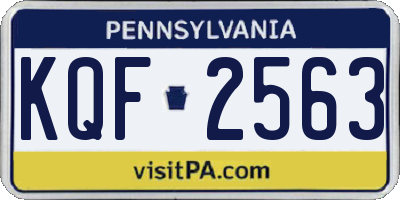 PA license plate KQF2563