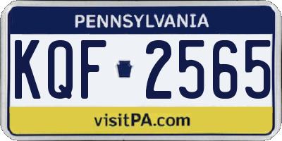 PA license plate KQF2565