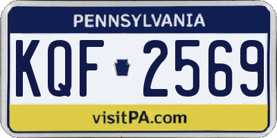 PA license plate KQF2569