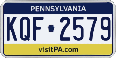 PA license plate KQF2579