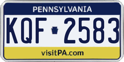PA license plate KQF2583