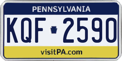 PA license plate KQF2590